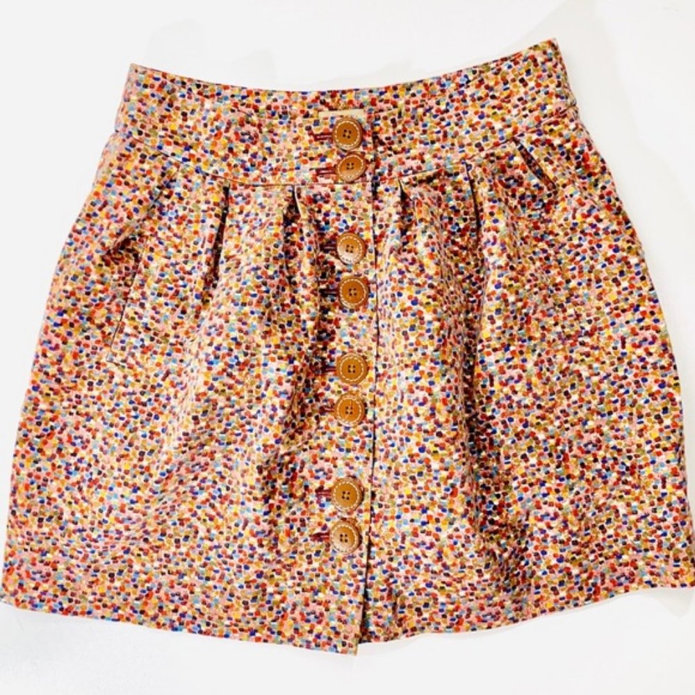 Anthro elevenses velvet confetti skirt Polka Dot 4